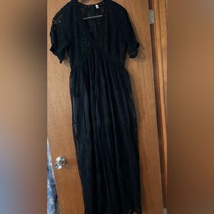 Pinkblush Black Lace Overlay Maxi Dress